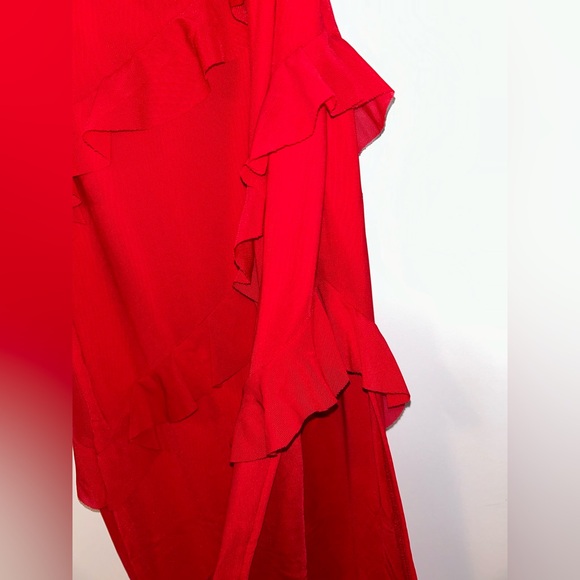 White Fox Maxi Strapless Dress - Deep Red - Picture 7 of 7